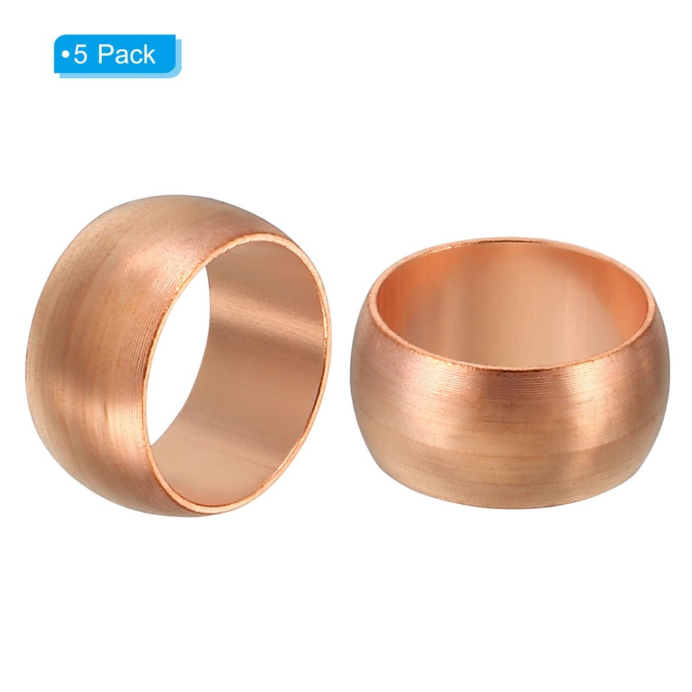 5pcs 10mm Compression Sleeves Ferrules Copper Ferrule Compression Fitting