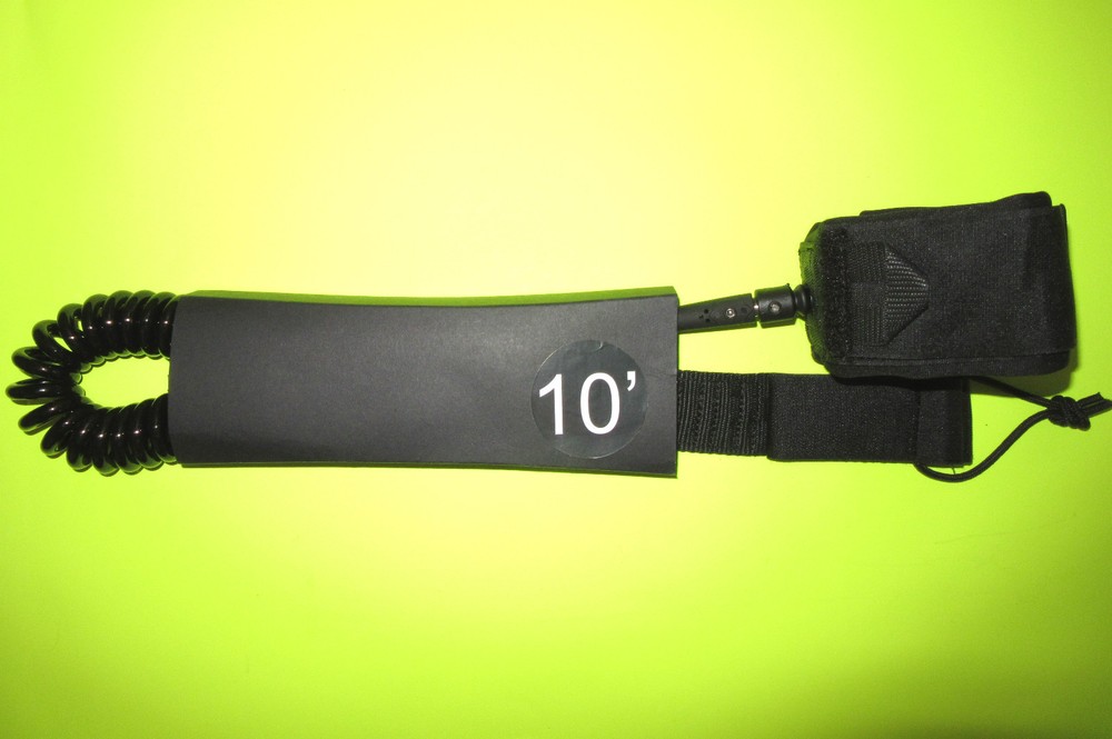 SURFBOARD LEASH 10FT COIL SUP STAND UP PADDLE BOARD