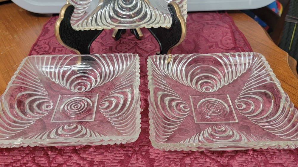Hazel Atlas Square Glass Candy Dish