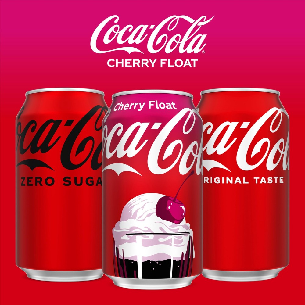 Coca Cola Cherry Float Soda Soft Drink Cans 12 fl oz 12 Pack