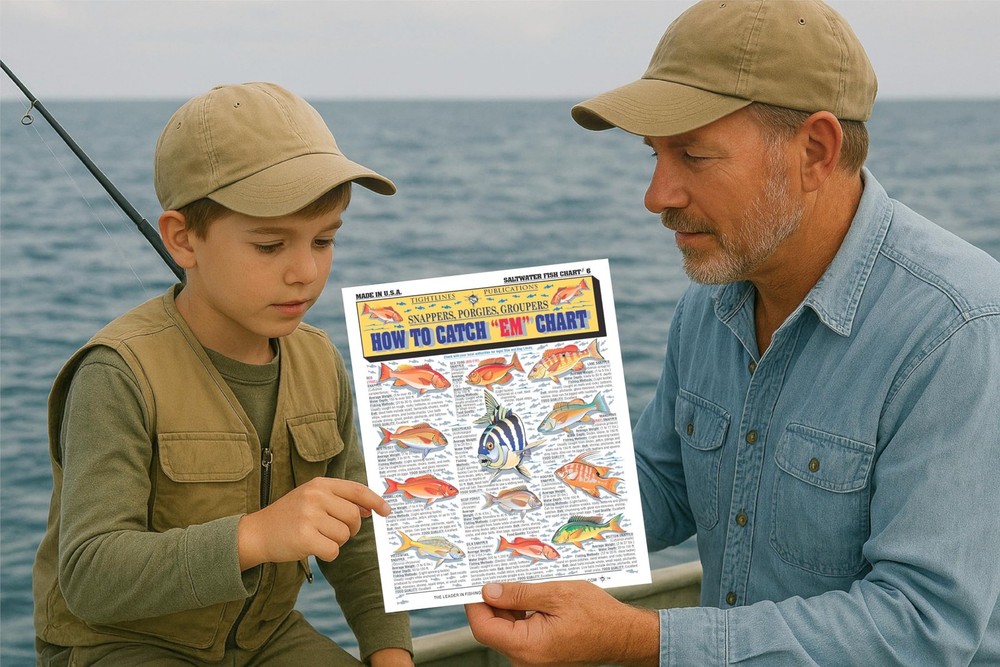Saltwater Fish Identification Chart #6 - Waterproof Quick Reference Fishing...