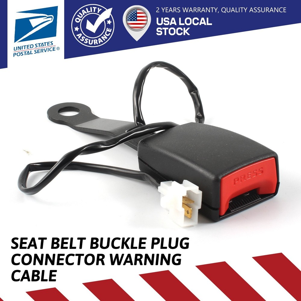 Front Driver's Side Seat Belt Buckle Socket Plug Connector Warning Cable Camlock