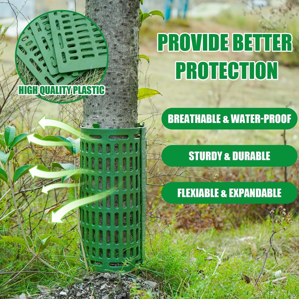 18pcs Tree Trunk Protector, Guards Protector with 18 pcs, Green