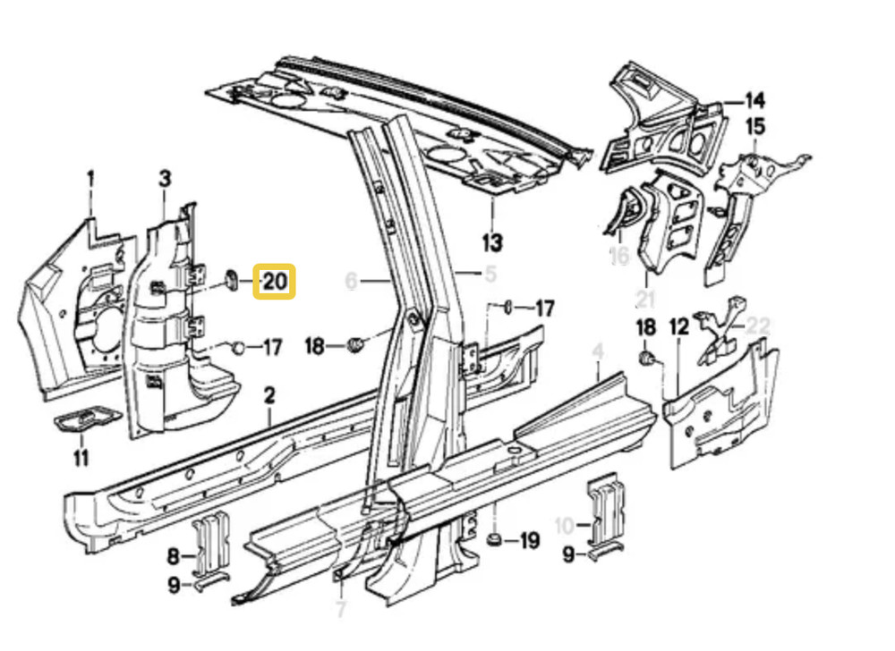 Blind plug for BMW E-12 E-28 E-30 E-32 E-34