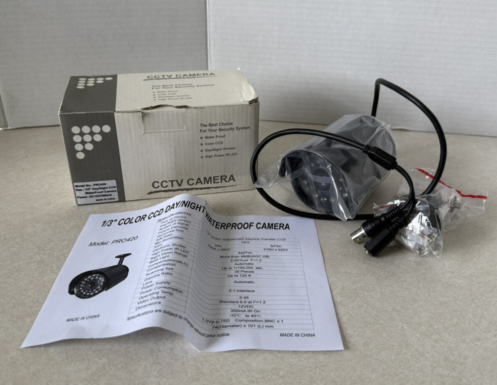 CCTV Camera Model Pro420 1/3" Day/Night CCD Waterproof Sony SuperHAD