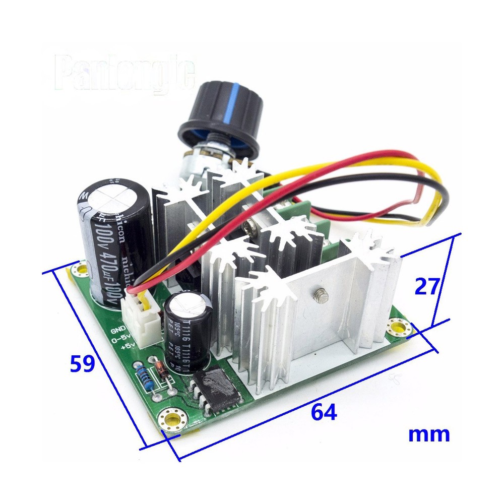 15A 6V-90V Pulse Width Modulator PWM Stepless DC Motor Speed Controller US