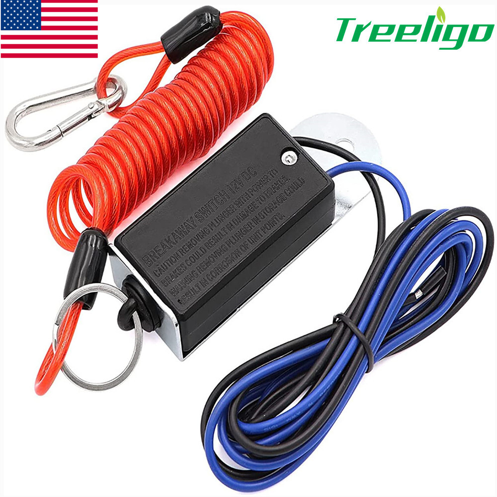 Trailer Breakaway Switch 4Ft Trailer Break Control kit Electric Brake Switch Red