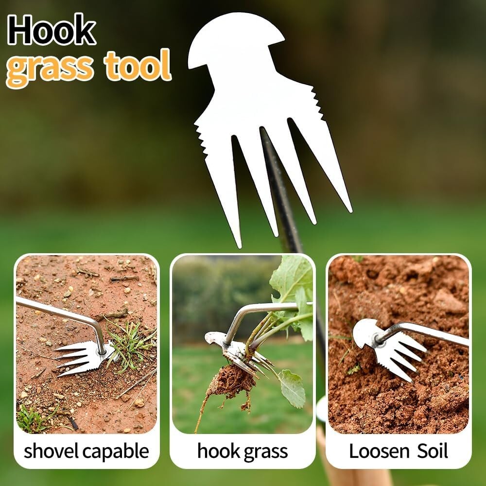 Lightweight & Durable Garden Weeder Tools with Ergonomic Pine Handles - 2 Pack
