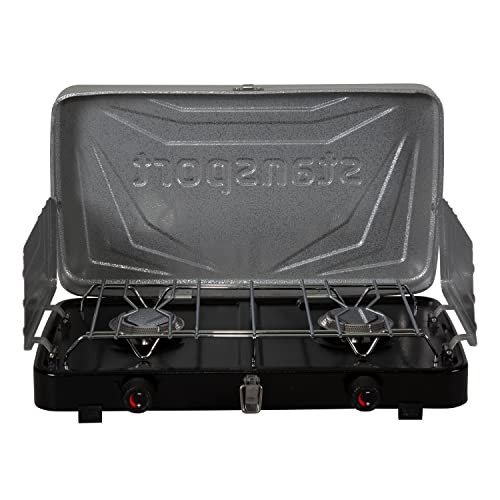Stansport 2-Burner Propane Stove - Silver (203-05-95) - Black/Gray