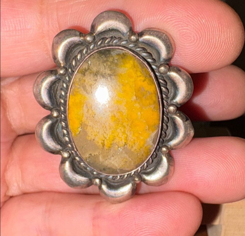 Hefty Emer Thompson Navajo Jasper Sterling Ring 9.5 22 Grams