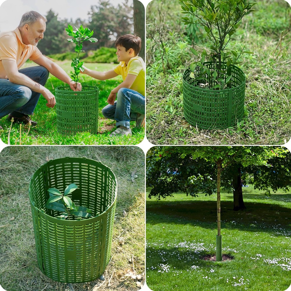 18pcs Tree Trunk Protector, Guards Protector with 18 pcs, Green