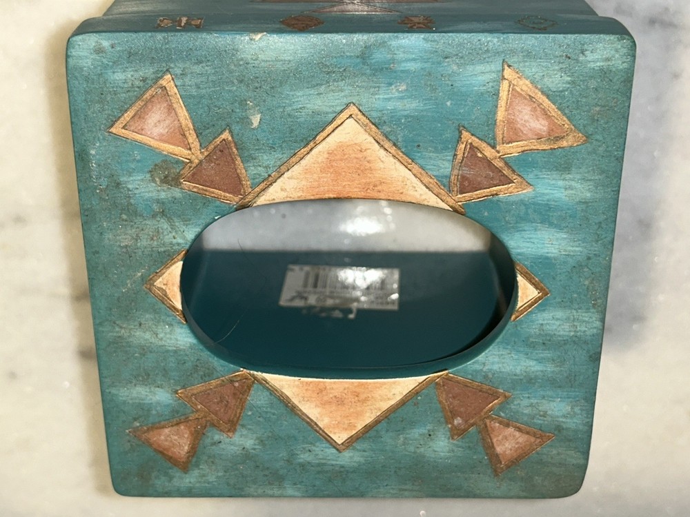 MESA NATIVE AMERICAN TISSUE BOX COVER CERAMIC COLORFUL