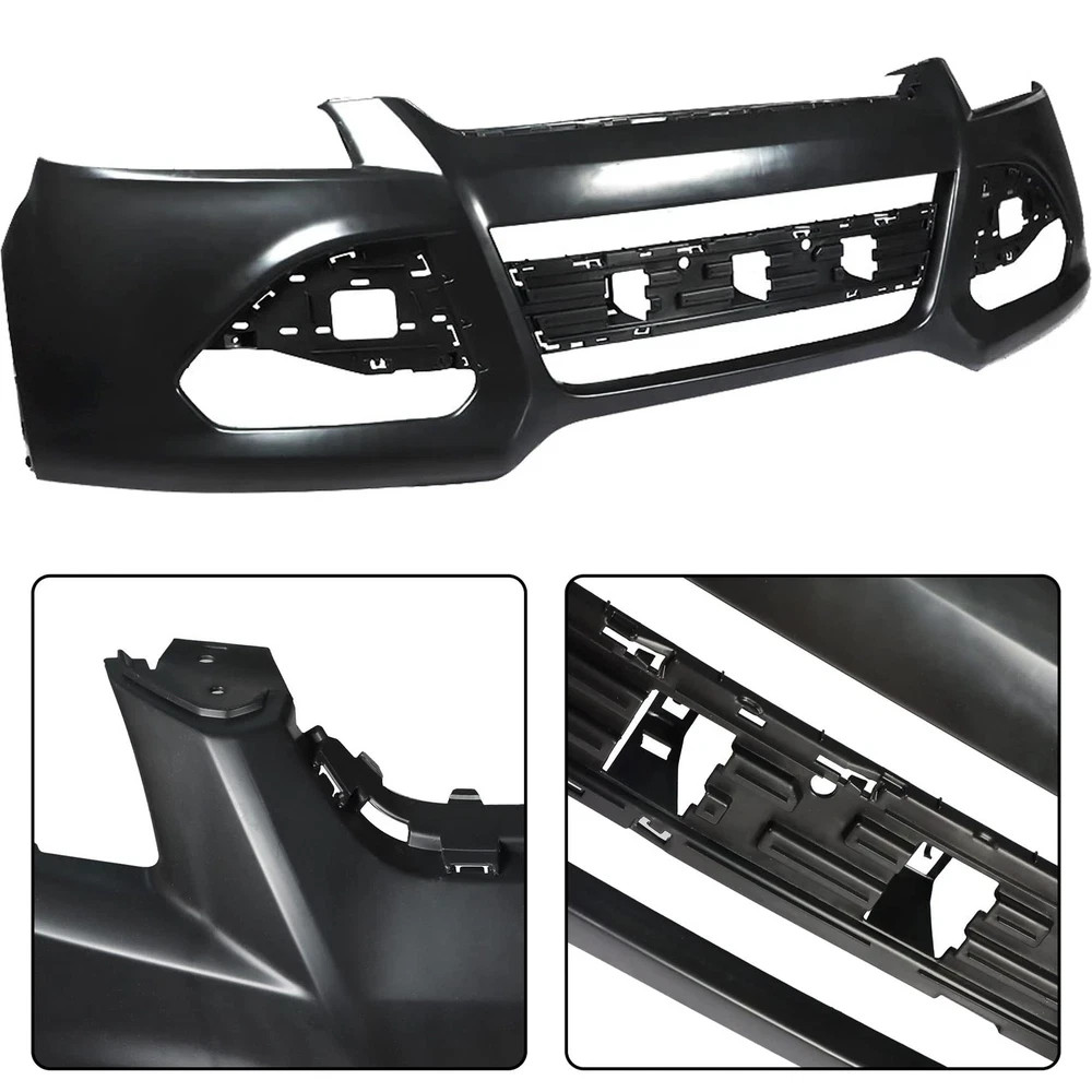 Front Bumper Cover Plastic Black Replacement for 2013-2016 Escape