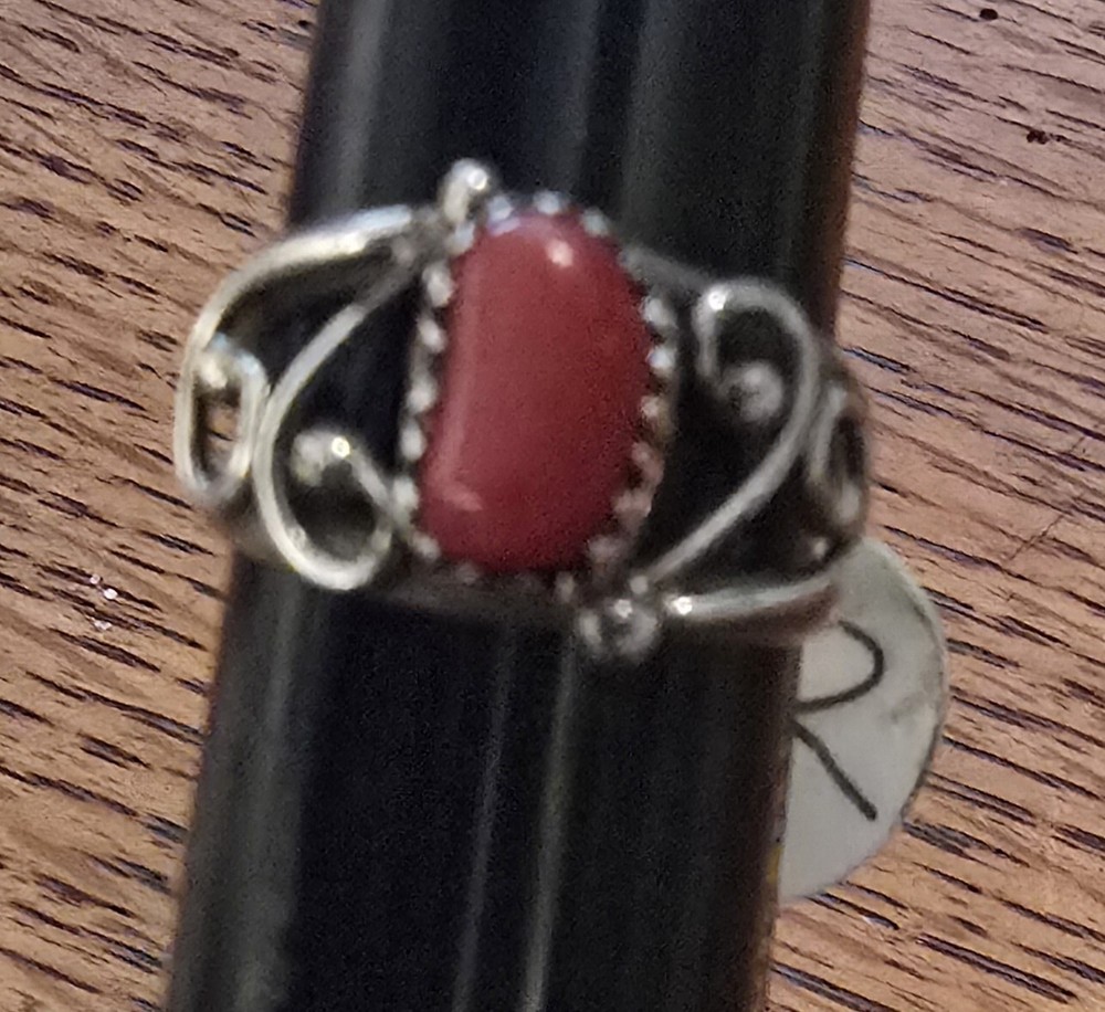 NWT NATIVE AMERICAN RING Coral Size 5