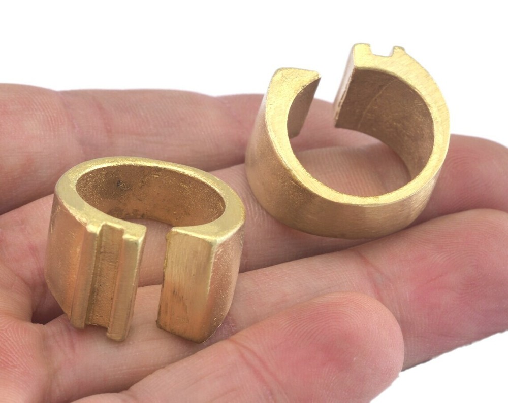 Adjustable raw brass (17.5mm 7US inner size) 2976