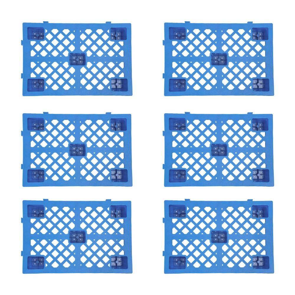 6 Pcs Plastic Pallets Interlocking Storage Pallets For Warehouses, Factories