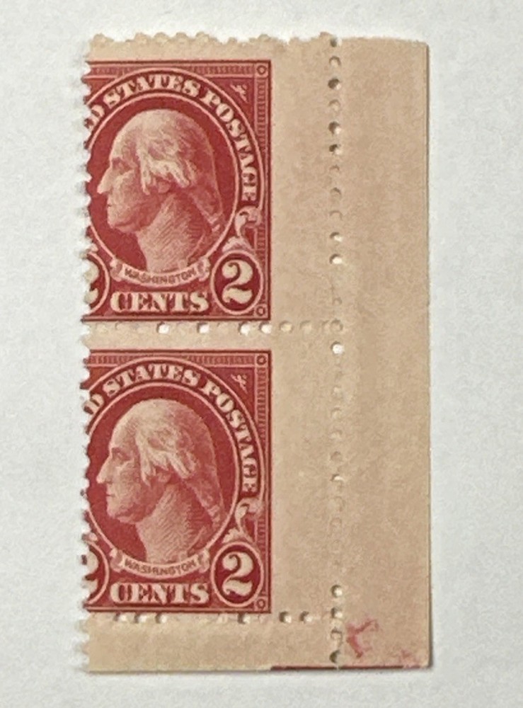 Scott 634 Washington Pair With Nice Miscut MNH EFO