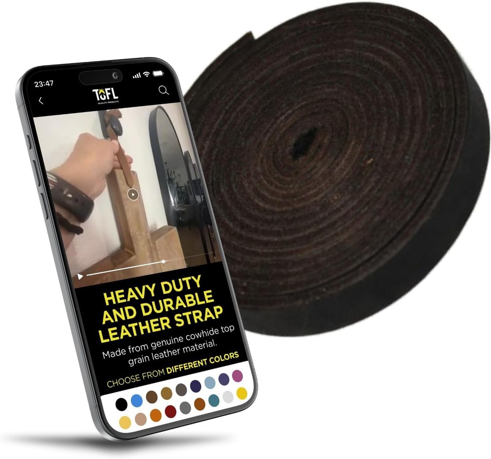 Craft with Leather - Dark Brown 72” x 1/2” for Personalized Projects