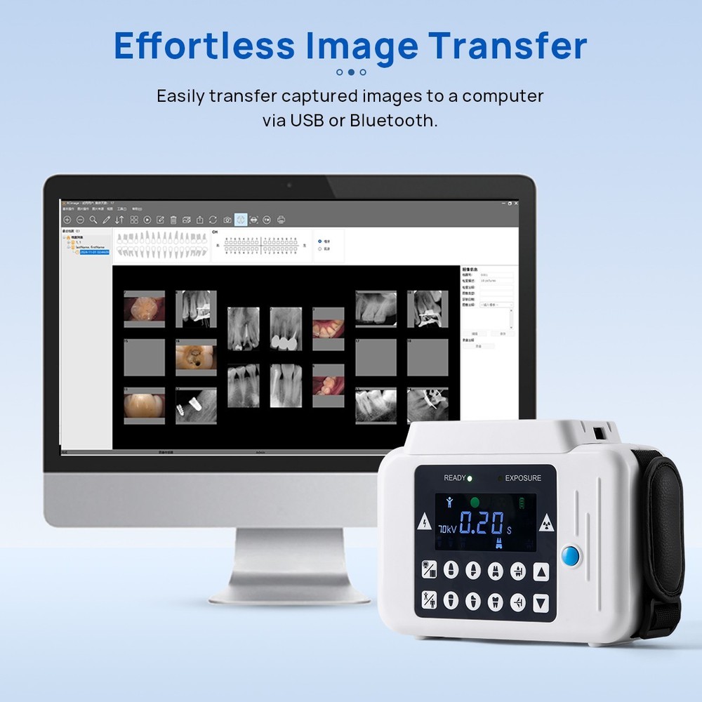 Dental X Mobile Unit Rayos Digital Machine LCD Screen +Sensor 2 No Shield