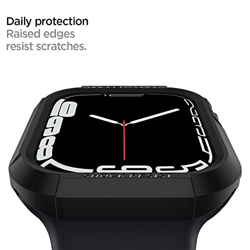 Rugged Armor Protector Designed for Apple Watch Case (45mm/44mm) Series Black
