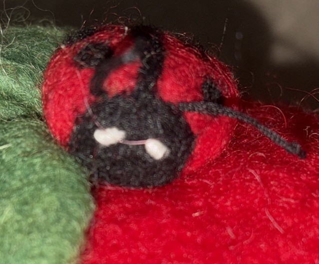 Lady Bug Wool Felt Birdhouse Inside or Outside