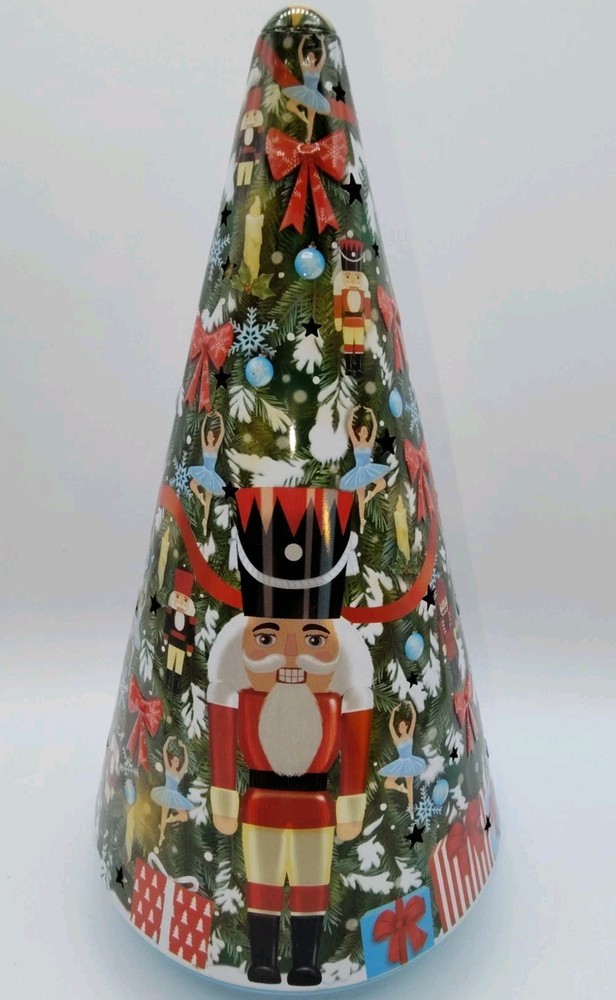 Cheryl’s Christmas NUTCRACKER SUITE red Tin Tree Tea light Luminary