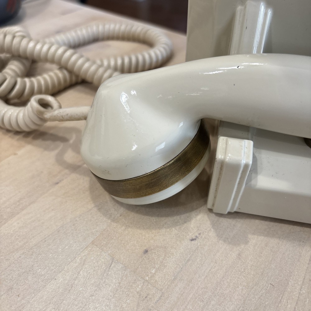 Automatic Electric Type 50- Ivory With Brass Trim Phone UNTESTED