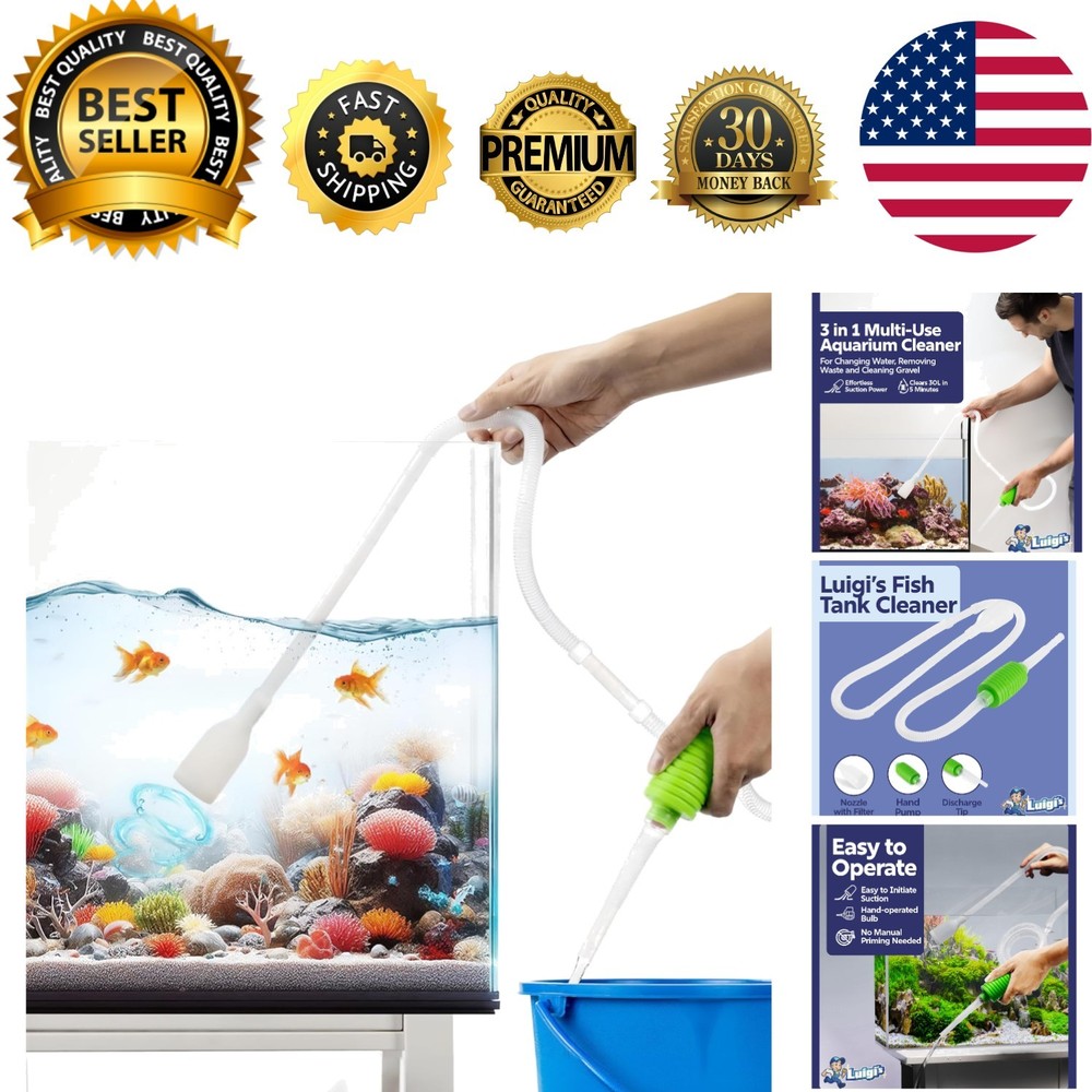 One-Way Valve Hand Siphon: Efficient Fish Tank Cleaner for Regular Water Changes