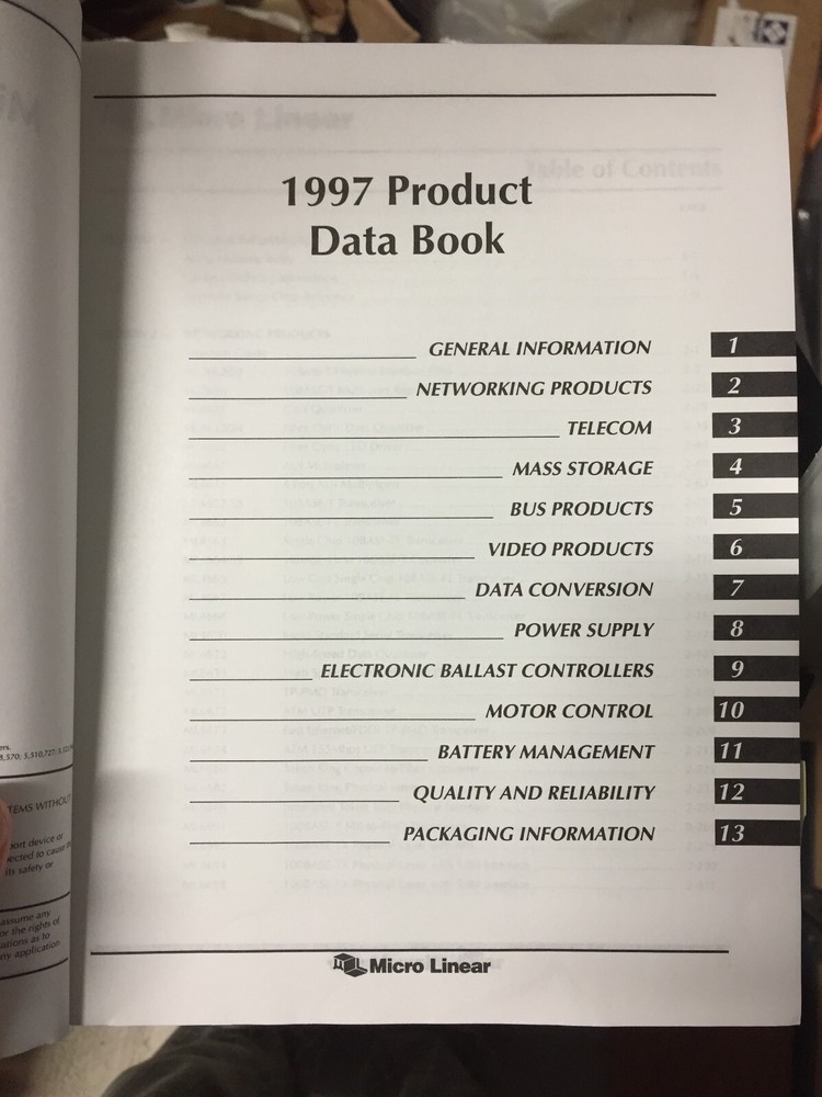 Data Book = Micro Linear Semiconductor Products Handbook 1997 =