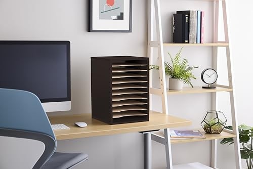Products Vertical Desktop Sorter, 11 Compartment Black