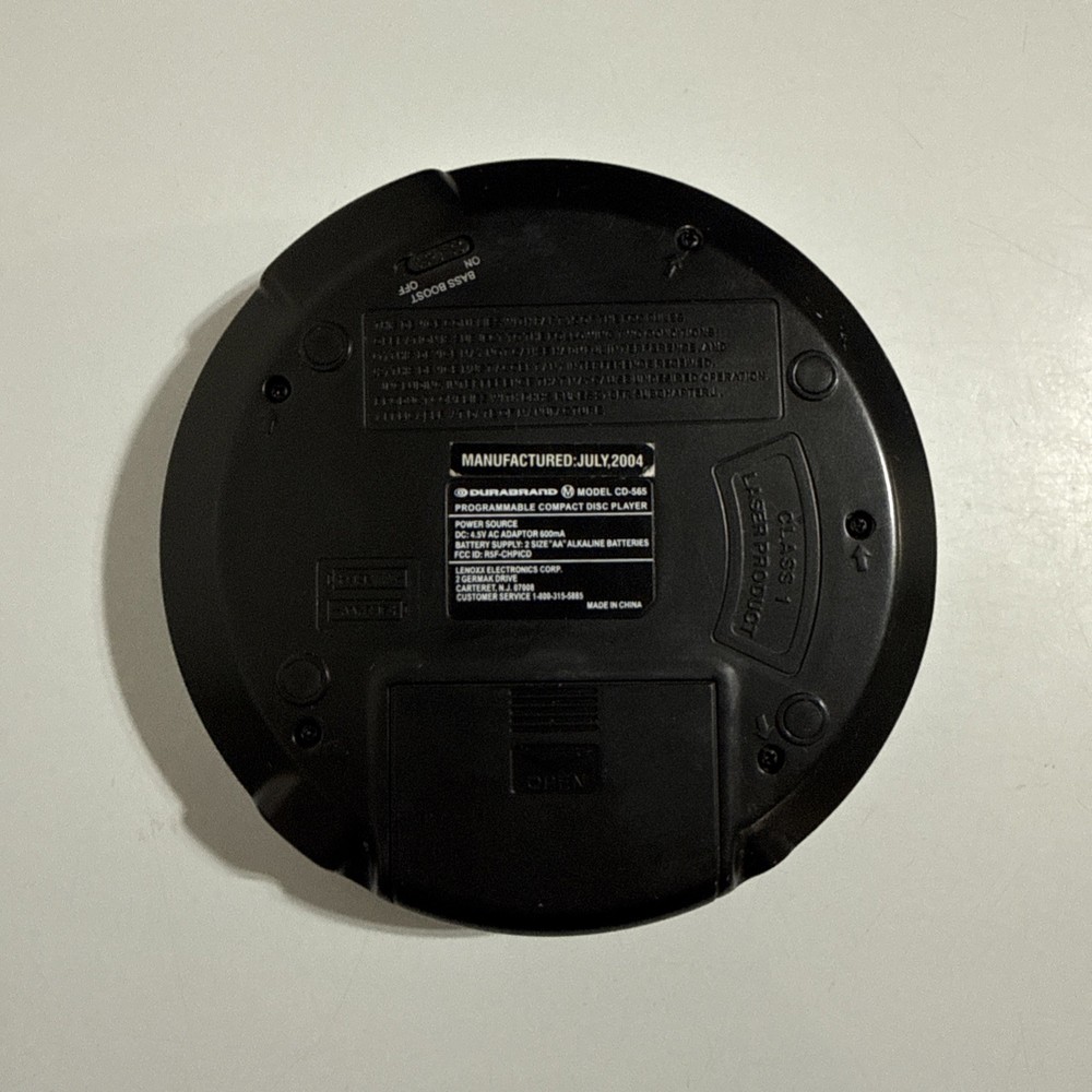 Durabrand Portable CD Player Programable Model: CD-565 Tested Works READ