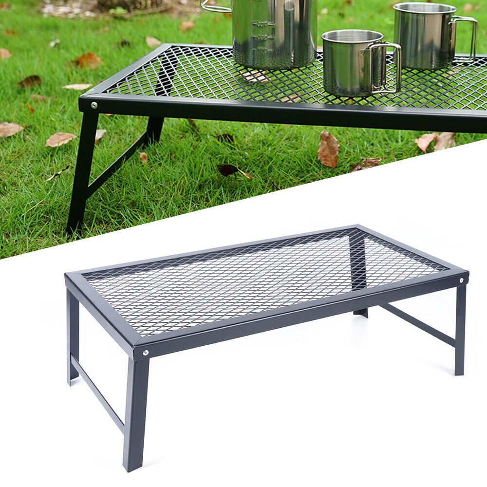 Folding Campfire Grill Fire Pit Cooking Grate Bbq Rack Griddle Plate With Legs