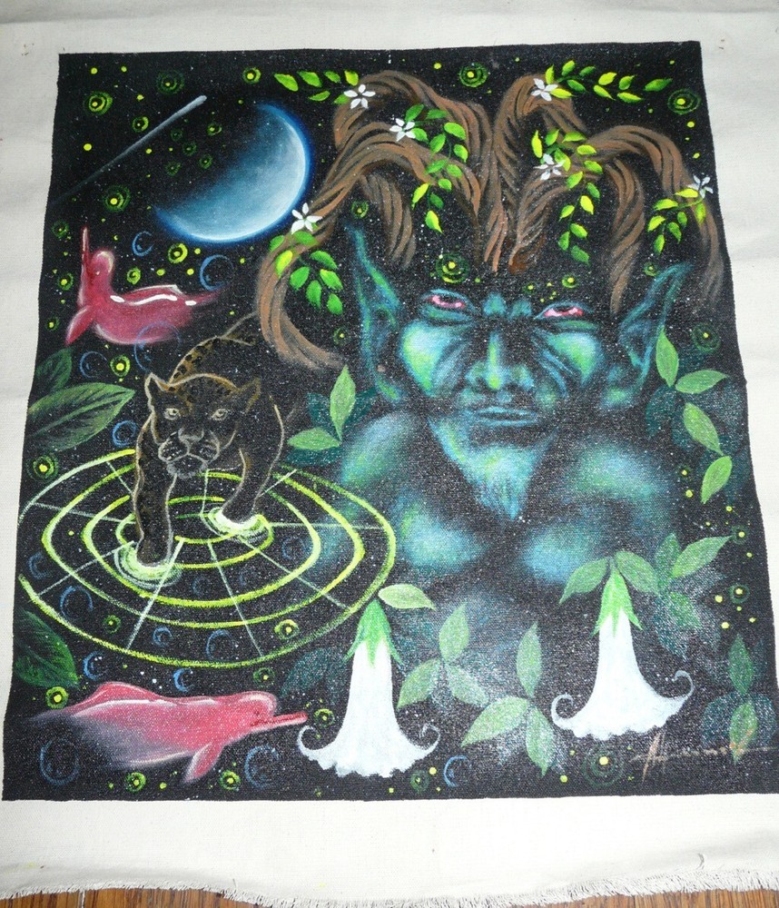 PERU AMAZON SMALL  AYAH.. PAINTING