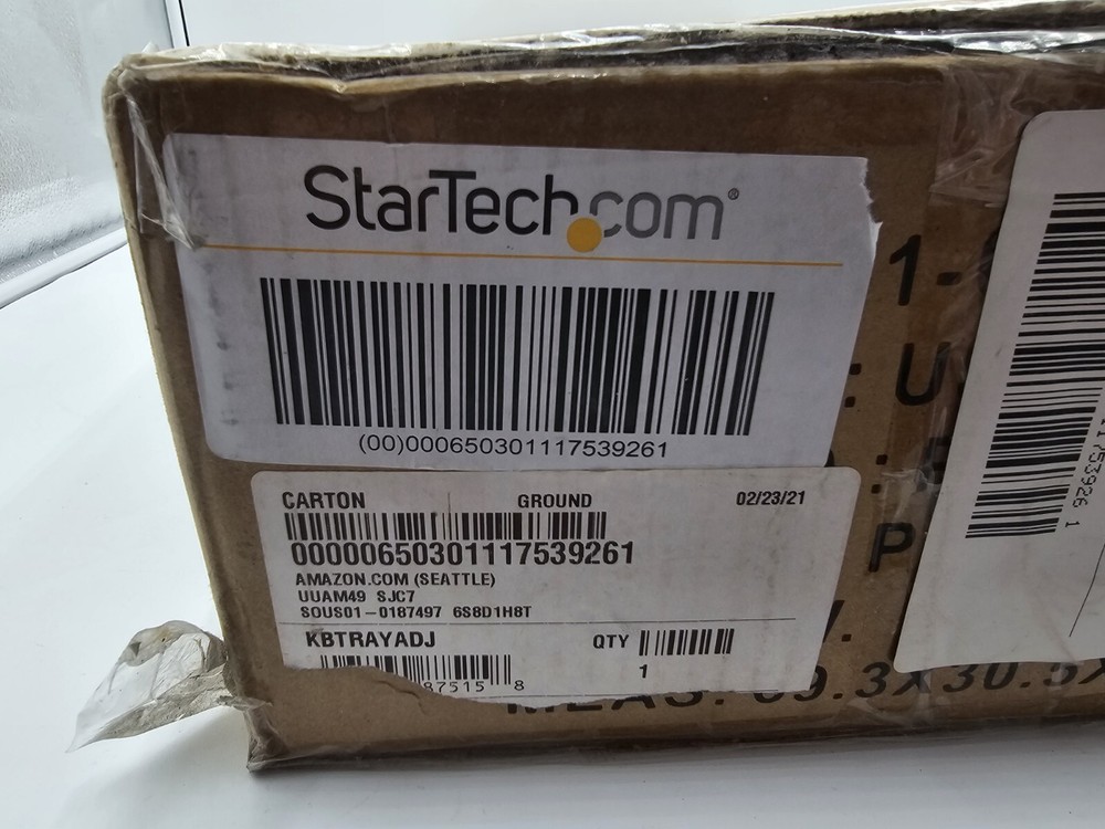 StarTech Under Desk-Mount Keyboard Tray - 26.4” Wide - Adjustable KBTRAYADJ