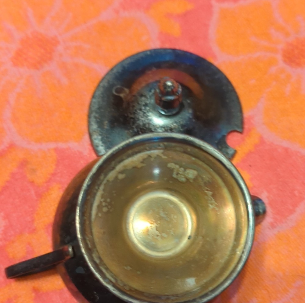 Antique Silver-Plated Sugar Bowl with Lid