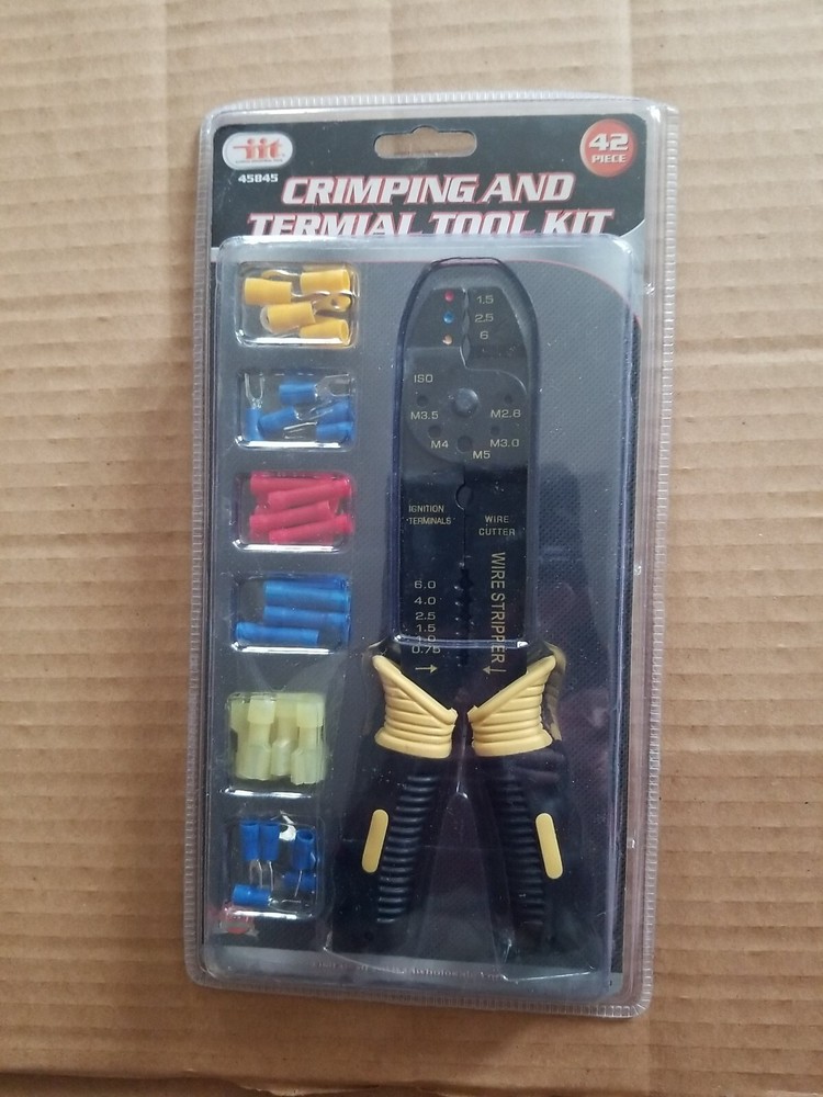 42 - pc. Crimping and Terminal Tool Kit with Wire Strippers - IIT