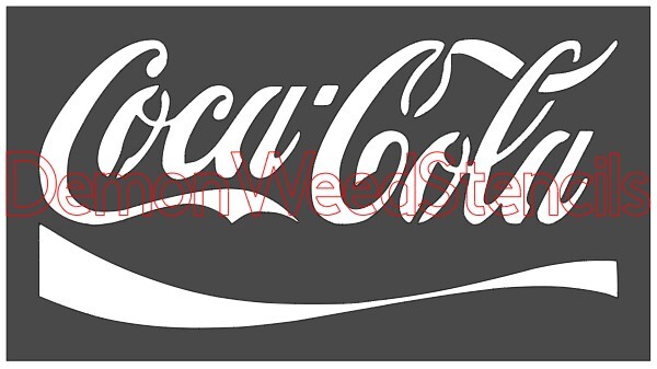4.5"x8" Clear Plastic Stencil - Coca Cola (MC717)*****