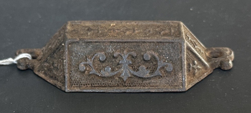 #1770-Antique Original Cast Iron Apothecary Cabinet Bin Drawer Pull Pulls Handle