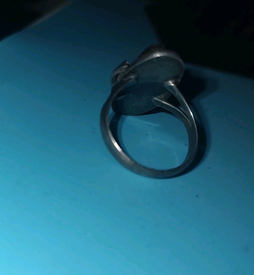 Sterling Turquoise Ring Sz 8.5 Signed GF 15