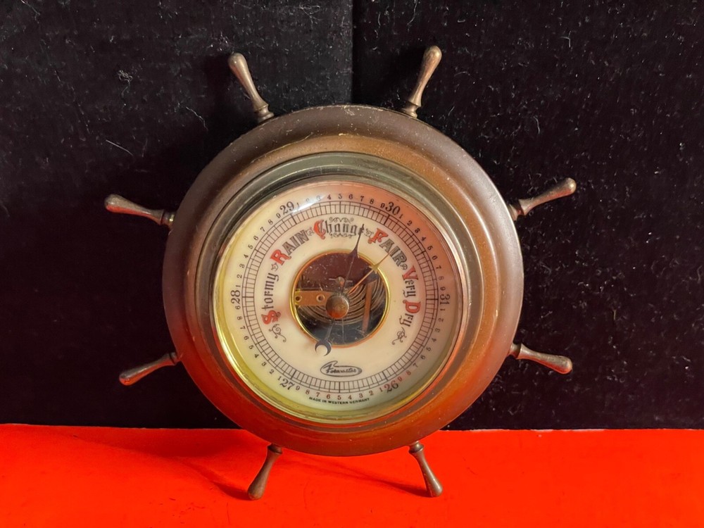 Vintage FORECASTER Captains Wheel Wall Barometer (W. GERMANY)