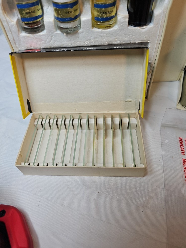 Vintage Focal Microscope Set & Case With Instruction Book. Complete