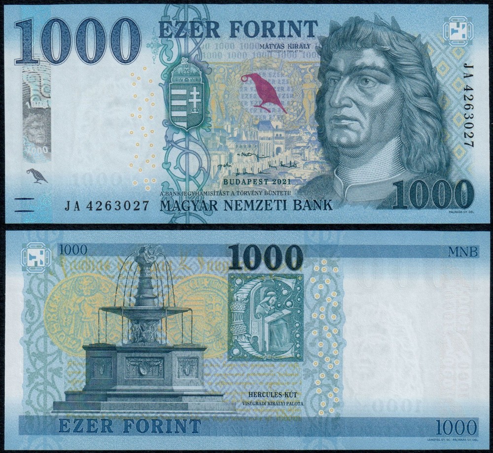 HUNGARY 1000 FORINT (P203) 2021 UNC