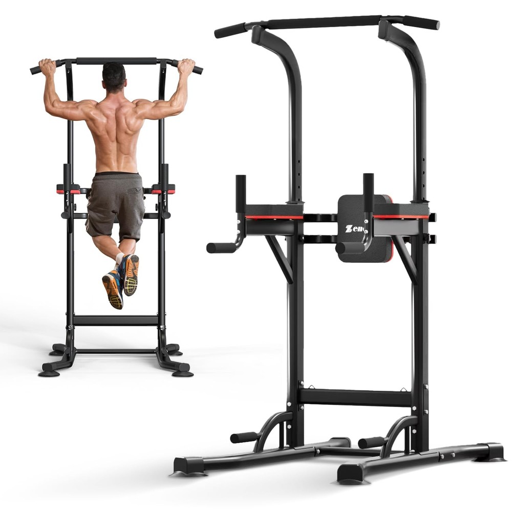 Pull Up Bar Power Tower Dip Bar Pull Up Stand Dip Station Multi-Function Work...