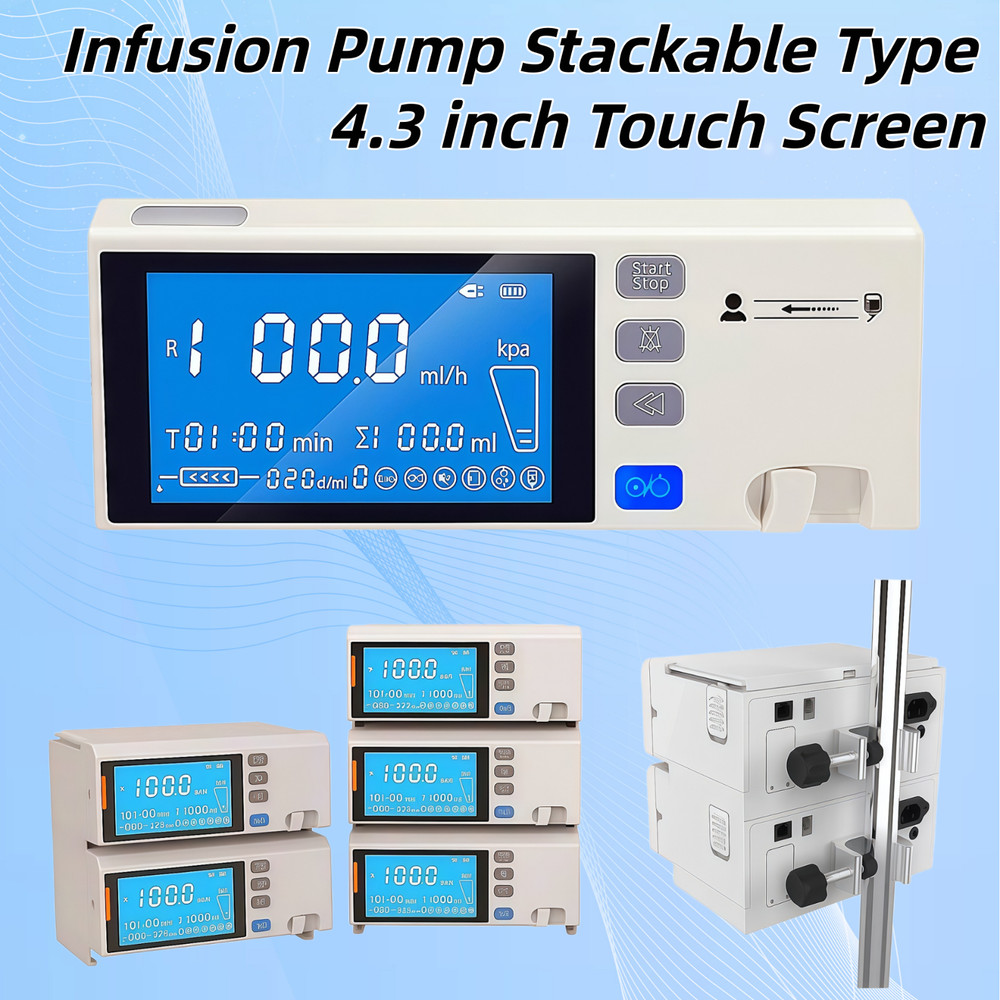 4.3 inch Touch Screen  Infusion Pump Human Use Stackable type IV