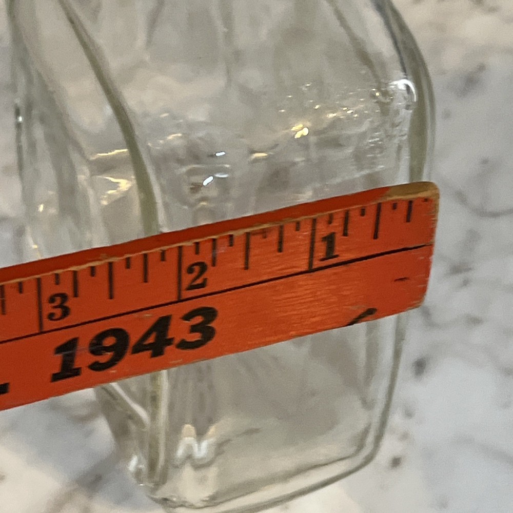 Old Charter Empty Bottle Square Clear Glass Vintage