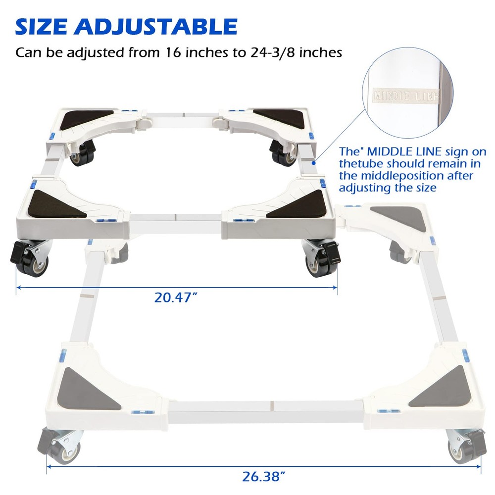 Adjustable Appliance Dolly with Lockable Wheels for Washer, Dryer, Fridge