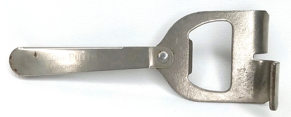 Vintage E-Z Cork Puller Wine Bottle Opener Metal Cap Lifter Barware Tool
