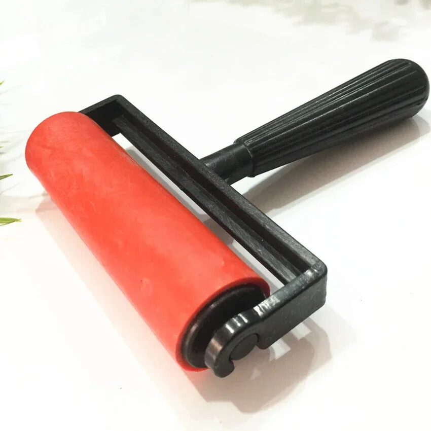 10cm Printmaking Rubber Roller Soft Brayer Craft Projects Ink and Stamping Tools