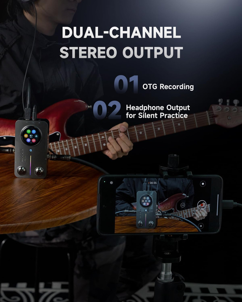 Multi Effects Processor, AI Stereo Bass /Guitar Pedals with 194 Effect Models