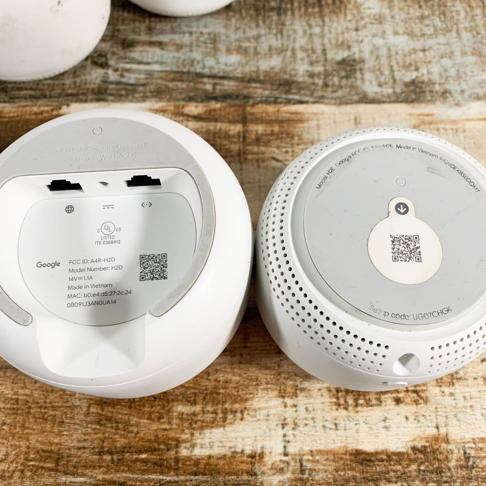 Google Nest Mesh System 4-Pack Bundle (1) H2D, (3) H2E & (4) OEM Power Cables